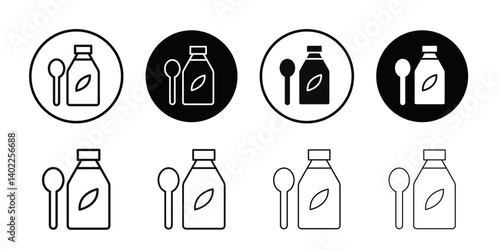 cough syrup icon Flat art illustration in outline