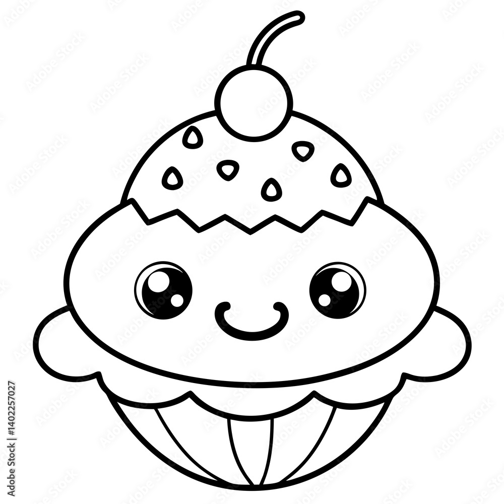 Minimal Sweet and Silly Kawaii Designs Vector Set on White Background Minimal Sweet and Silly Kawaii Designs Vector Set on White Background