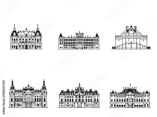 Palace of Versailles Outline Art