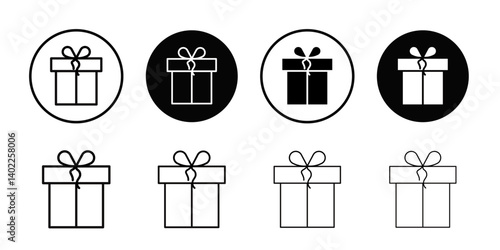 Free gift icon Flat art illustration in outline