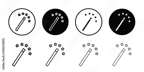 magic wand icon Flat art illustration in outline