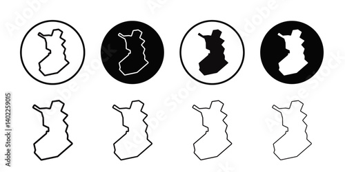 map of Finland icon Flat art illustration in outline
