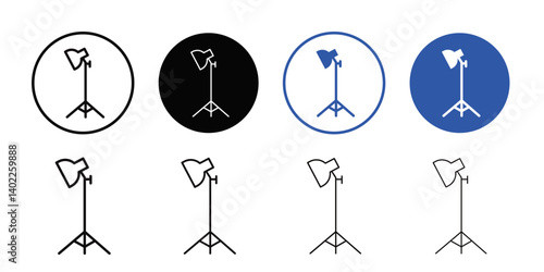 photography lighting icon Flat art illustration in outline
