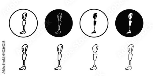 Prosthetic leg icon Flat art illustration in outline