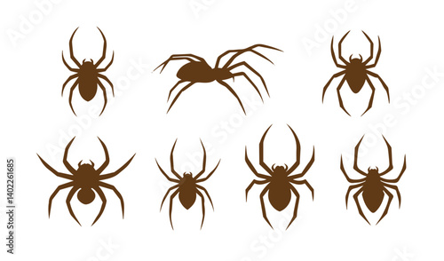 Stunning artistic spider silhouettes featuring glossy drop collection aesthetics for elevating creative designs with unique visual elements

