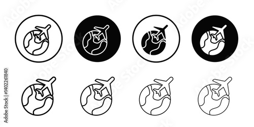 voyage icon Flat art illustration in outline
