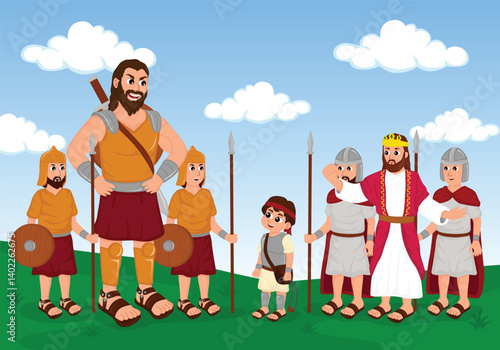 David against Goliath and the philistine army