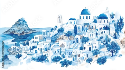 Wallpaper Mural watercolor map of Greece Torontodigital.ca