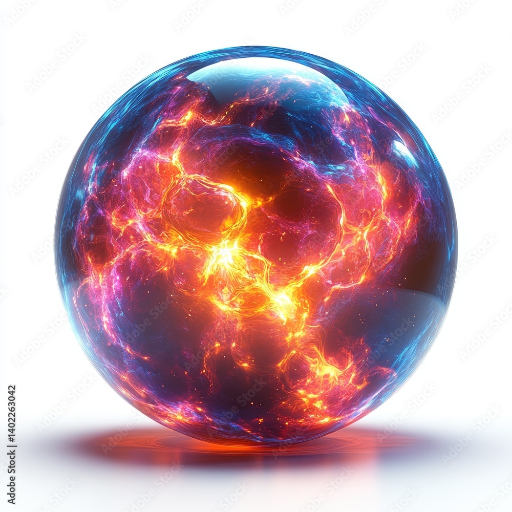 Fiery, glowing sphere of energy