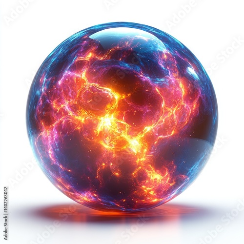 Obraz na płótnie Fiery, glowing sphere of energy w salonie