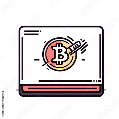 Bitcoin Cryptocurrency Digital Currency Online Payment Interface Illustration