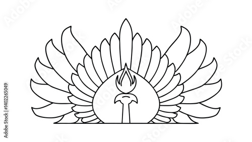 Hieroglyphic Eye Of Horus Symbol With Wings Black And White Vector Illustration Ancient Egyptian Sacred Icon Linear Drawing