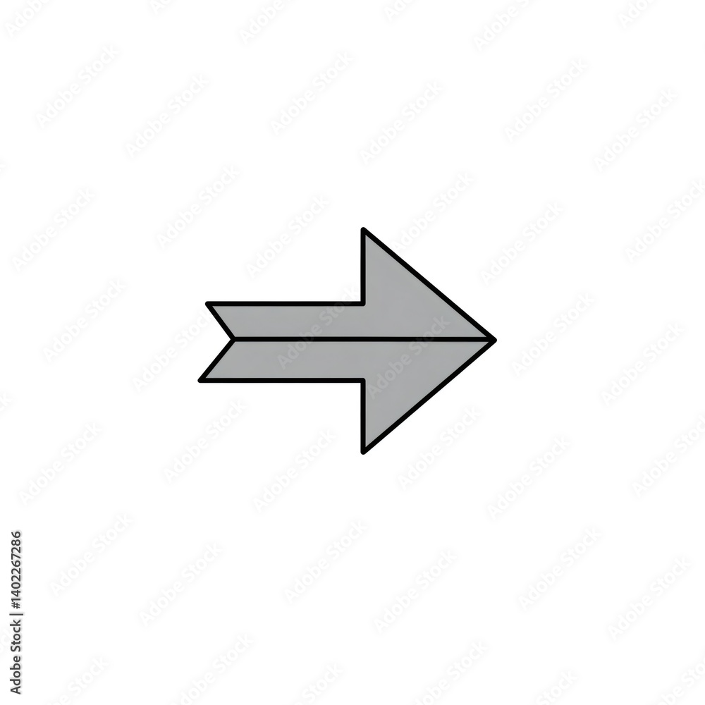 Gray arrow pointing right on white background Gray arrow pointing right on white background