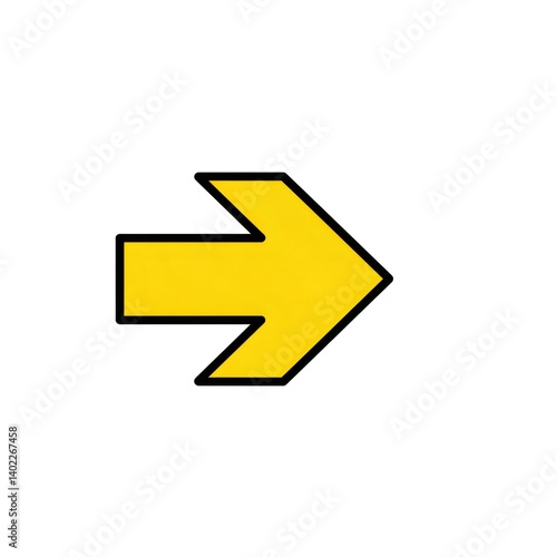 Free Download Yellow arrow pointing right symbolizing direction and progress - GFXLoad