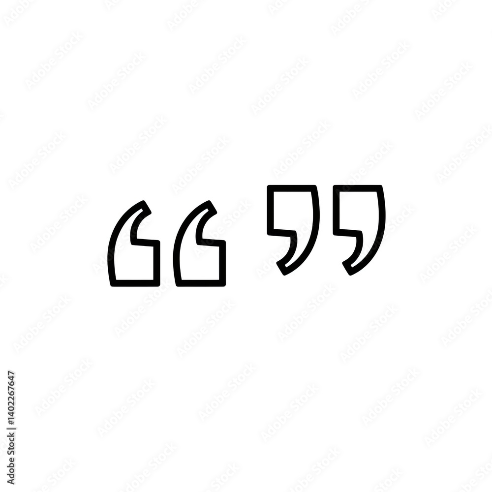 Double quotation marks showing beginning and end of quote Double quotation marks showing beginning and end of quote