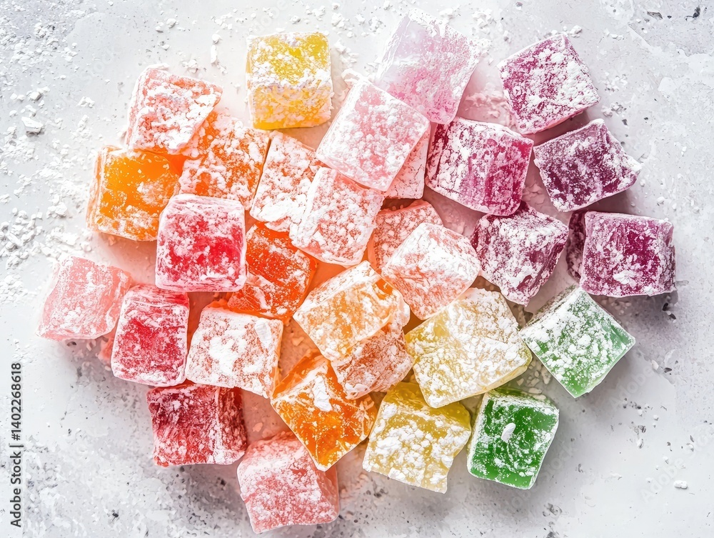 Colorful, sugared, chewy delights