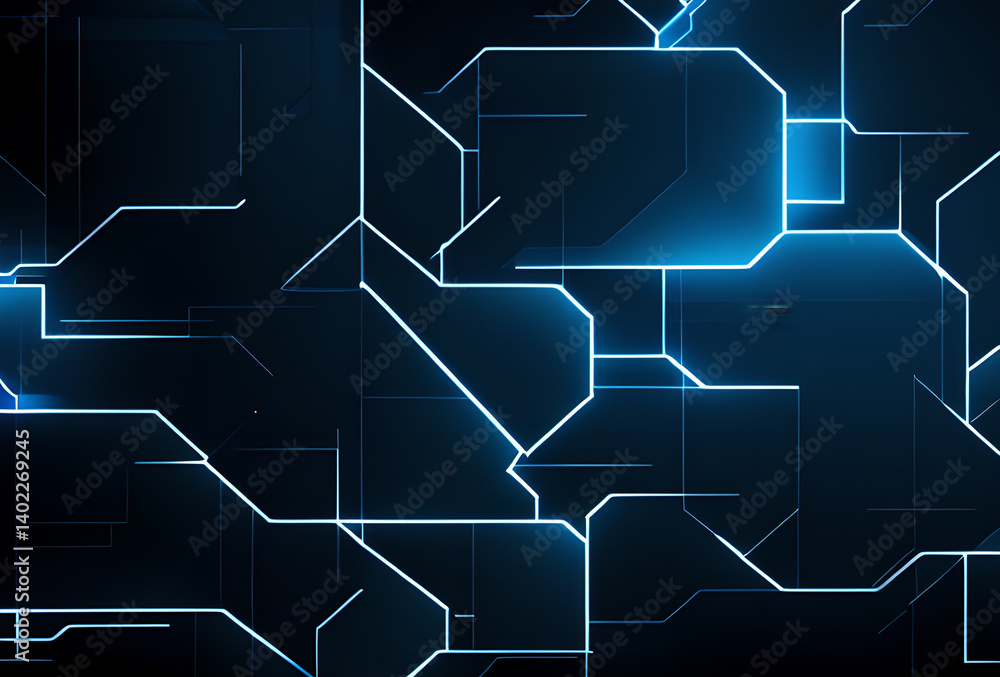 Abstract tech digital blue background with network lines and dots connecting in dynamic pattern. Modern cyber technology, data networks,generative AI Abstract tech digital blue background with network lines and dots connecting in dynamic pattern. Modern cyber technology, data networks,generative AI