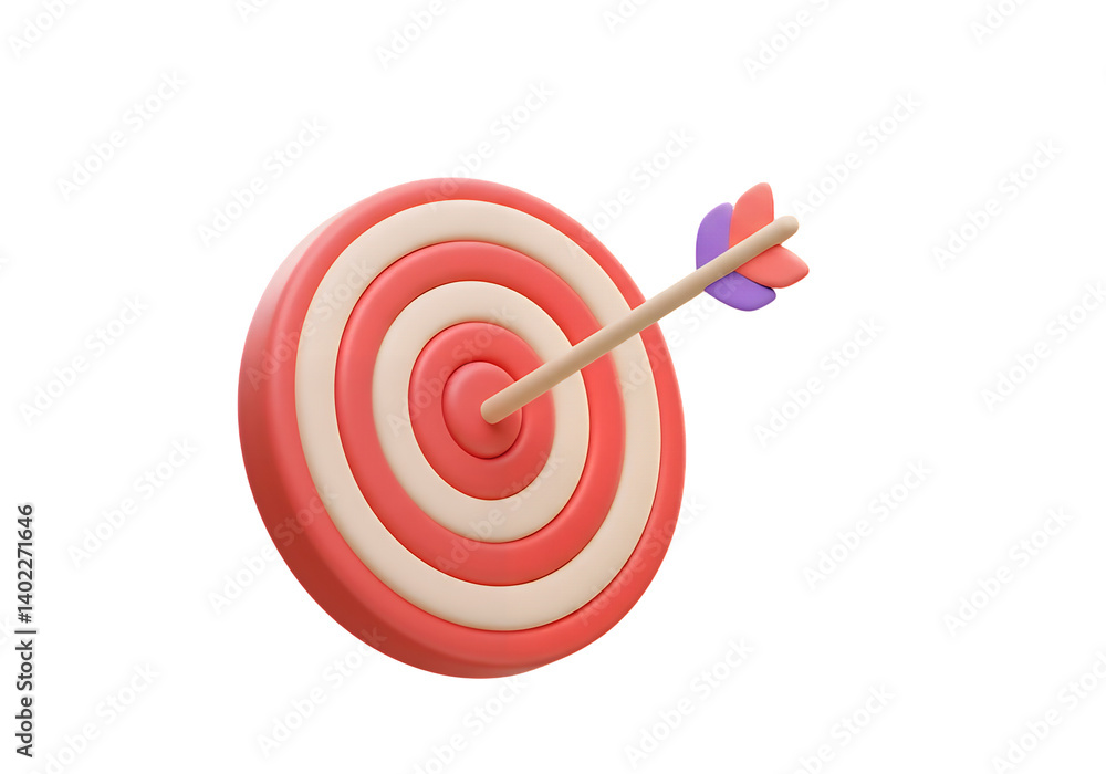 Arrow Hitting Target Bullseye Center Achieving Goal on Black Background Arrow Hitting Target Bullseye Center Achieving Goal on Black Background