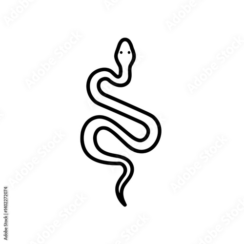 Wallpaper Mural Simple black snake illustration on a white background   Torontodigital.ca