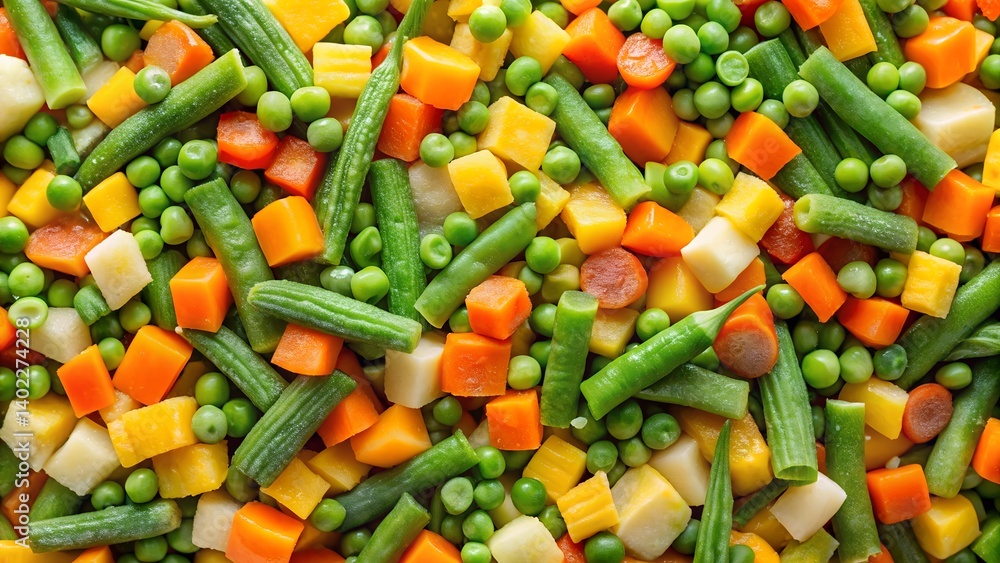 Fresh Mixed Vegetables Flat Lay with Water Droplets on White Background Fresh Mixed Vegetables Flat Lay with Water Droplets on White Background