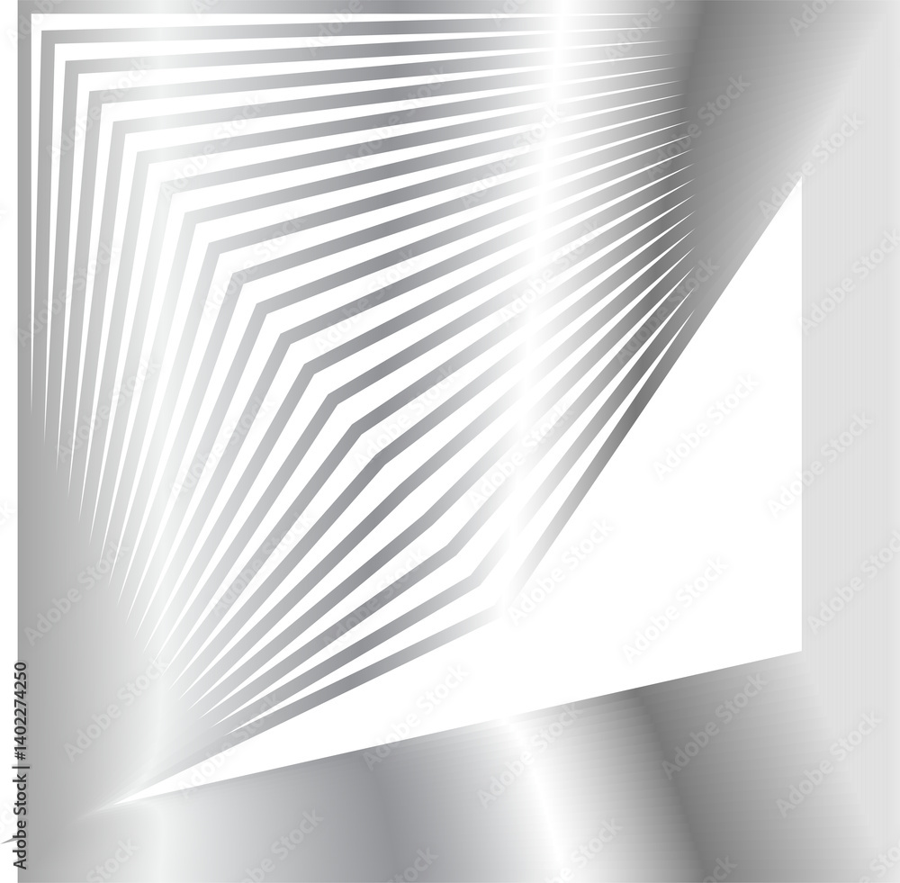 Fototapeta premium Square dynamic with metallic glowing silver, banner, frame, symbol