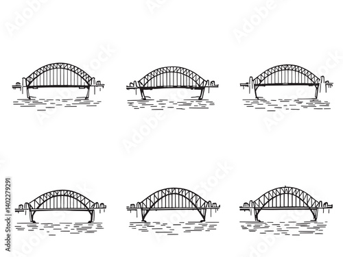 Sydney Harbour Bridge Line Art Architecture