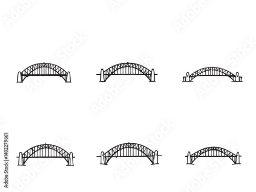 Sydney Harbour Bridge Outline City Artwork