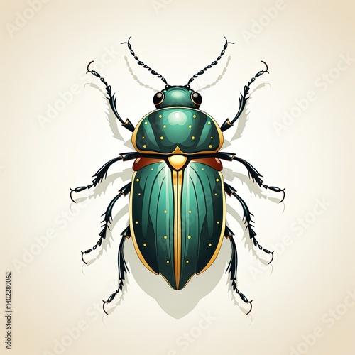 Wallpaper Mural Modern Graphic Bug Illustration with Simplified Shapes Torontodigital.ca