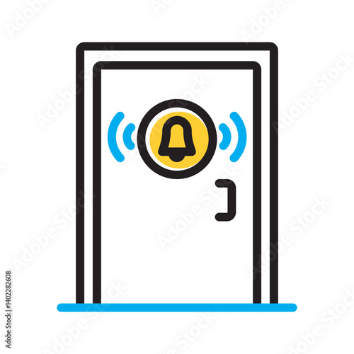 Vector multi color icon for Doorbell