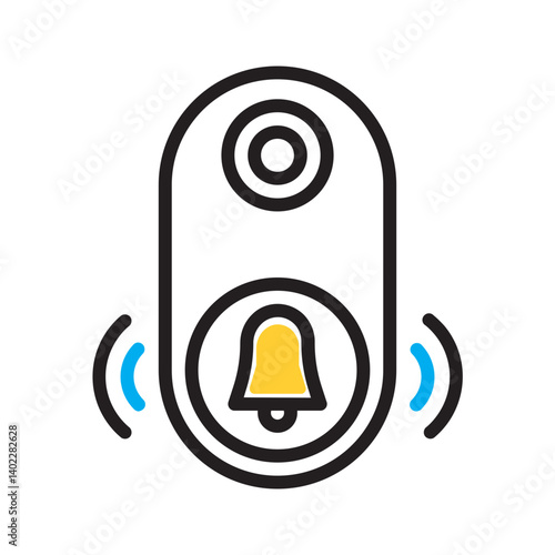 Vector multi color icon for Doorbell
