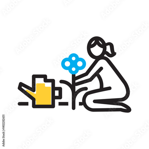 Vector multi color icon for Gardening