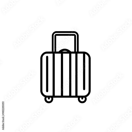 Compact Carry-On Suitcase Line Icon for Business Travel and Frequent Flyers