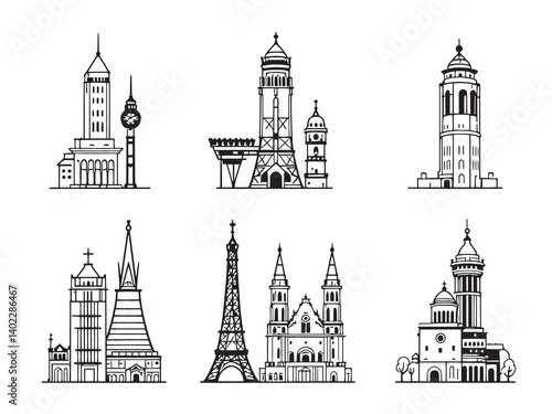Tribune Tower Iconic Landmark Sketch