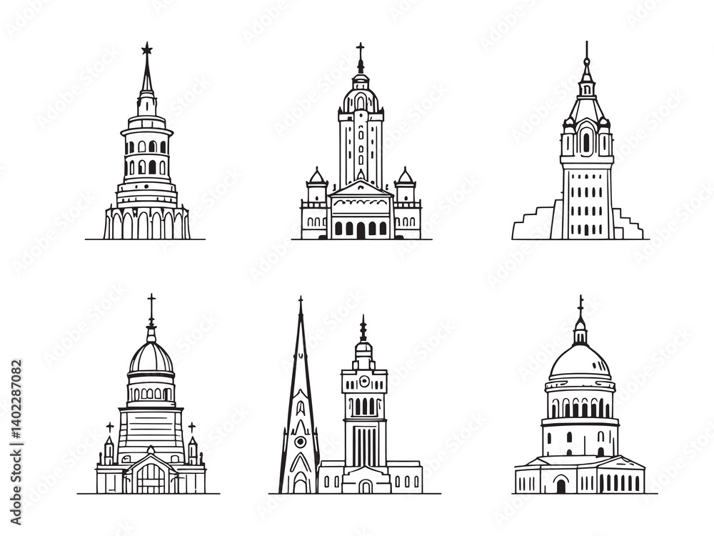 Obraz premium Tribune Tower Urban Architecture Icons
