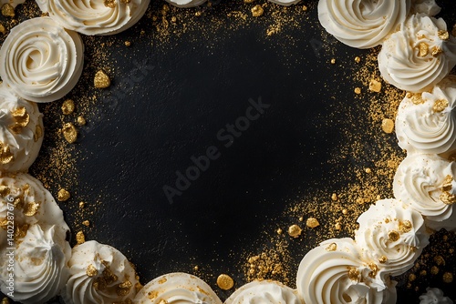 birthday cake frame background Gold birthday cake 