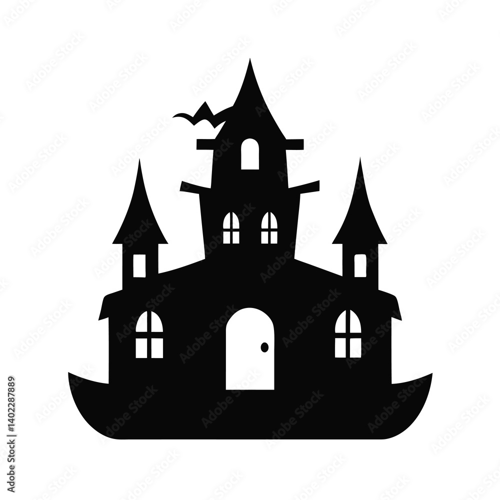 halloween castle vector illustration