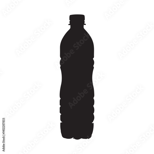 Plastic water bottle silhouette vector illustration design on white background
