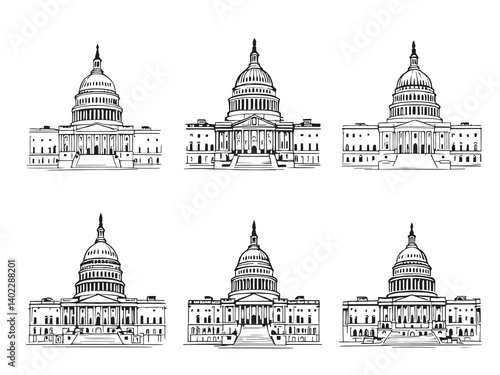 US Capitol Government Building Set
