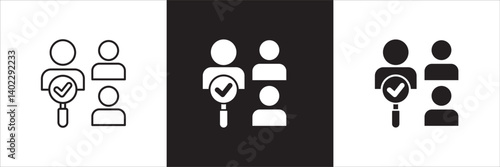 Business qualification icon. Worker recruitment icon. Professional sign. Icon symbol compatible for selection, management, certified worker, profile, employee, document. Vector illustration