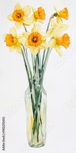 Obraz na płótnie Yellow Daffodils in a Vase w salonie