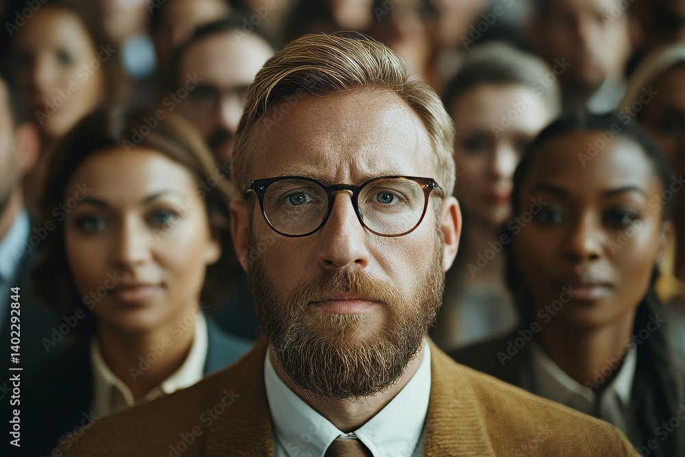 close up. portrait of a large group of diverse business people, Generative AI close up. portrait of a large group of diverse business people, Generative AI