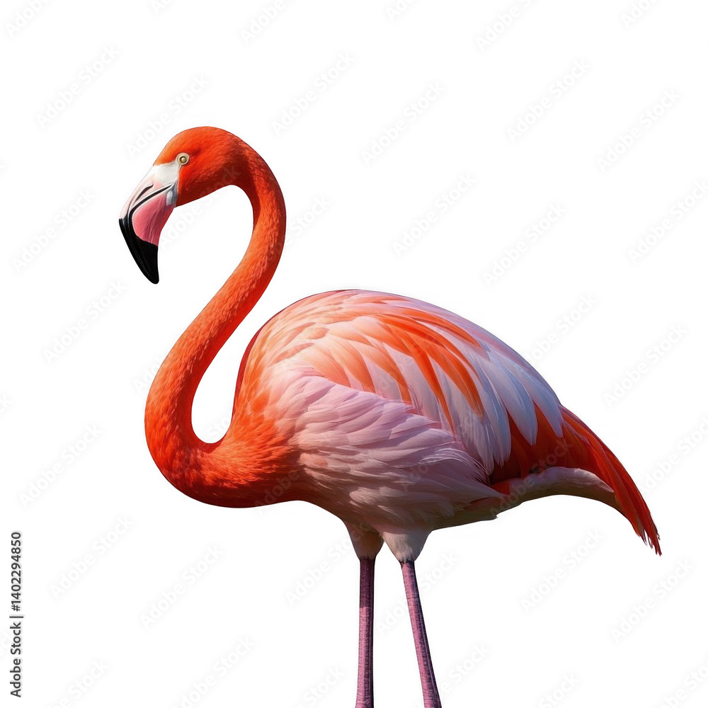 Obraz premium pink flamingo on transparent background 