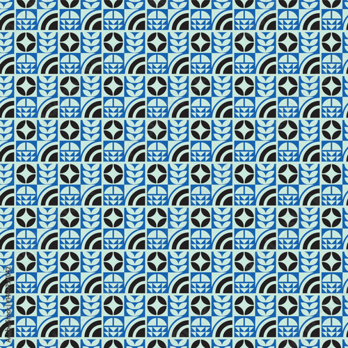 seamless pattern with blue flowers
