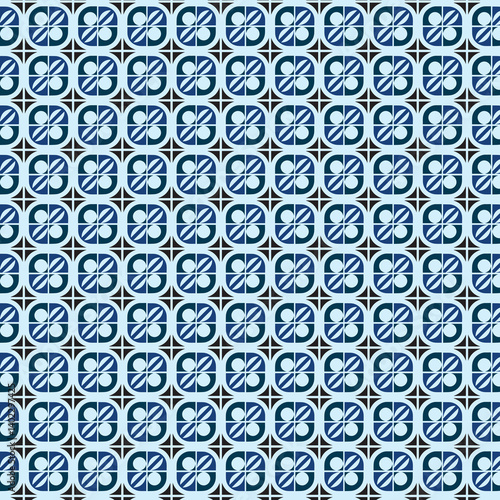 seamless pattern with blue flowers
