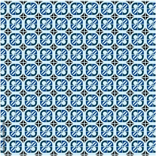 seamless pattern with blue flowers
