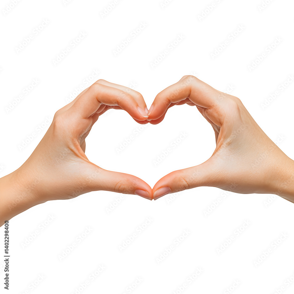 real photo style hands in heart position, mother and child gesture, light and emotional feel, white background real photo style hands in heart position, mother and child gesture, light and emotional feel, white background