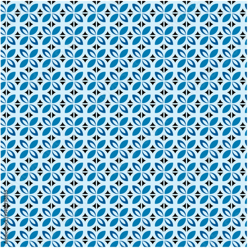 seamless pattern with blue flowers
