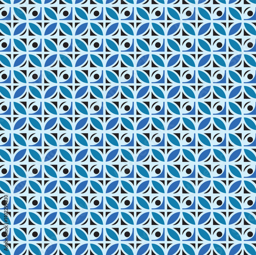 seamless pattern with blue flowers
