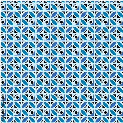 seamless pattern with blue flowers
