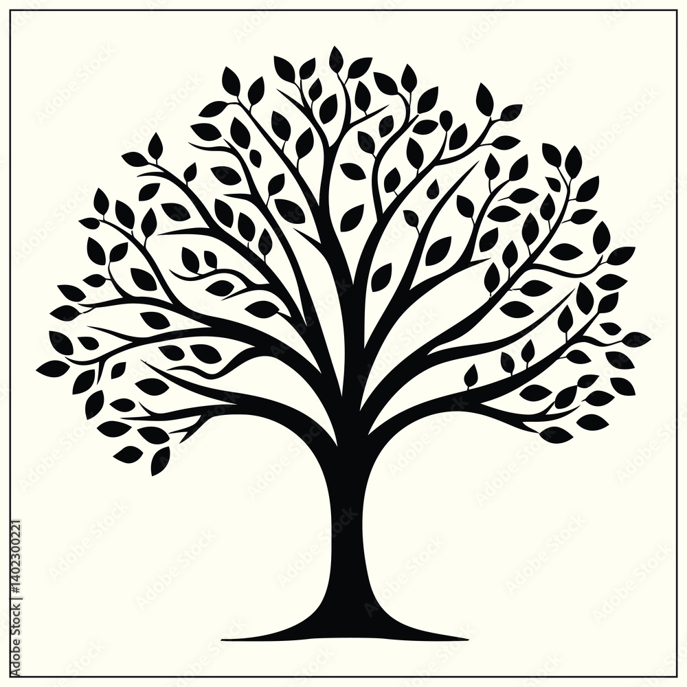 Obraz premium Silhouette of a Tree, Forest Icon